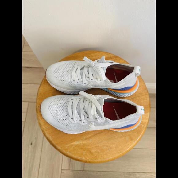 Size 6 - Nike Epic React Flyknit 2 White Jade Ember - Picture 9 of 9